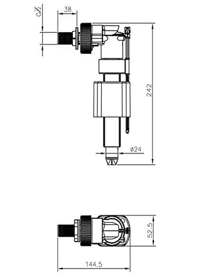 Ausam صمام تعبئة أوسام لخزانات هيندوير المخفية، 1/2 بوصة، متوافق مع بينيلاف وسيلاتو - Image 2